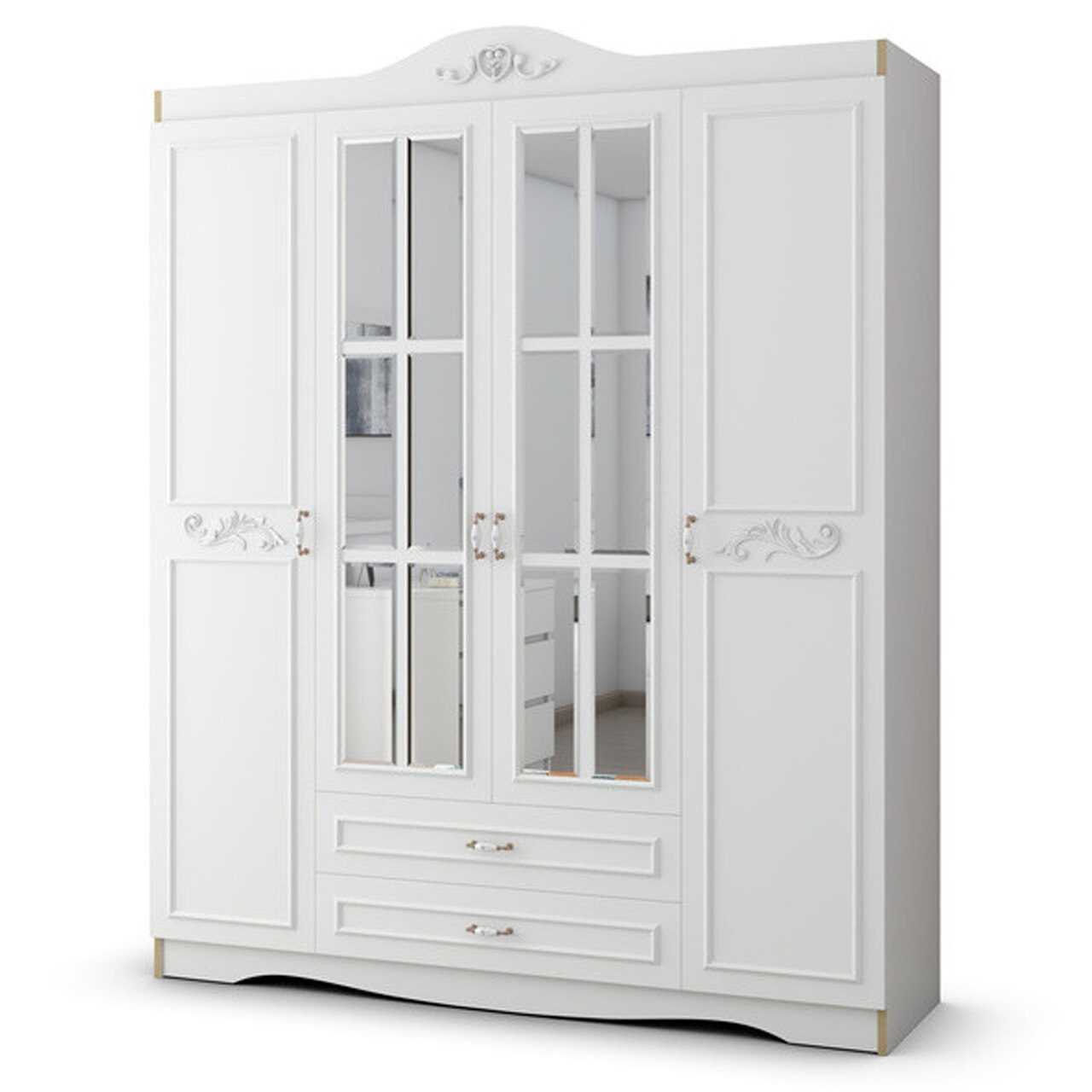 Dressing Country, 180 x 215 x 52 cm, Alb