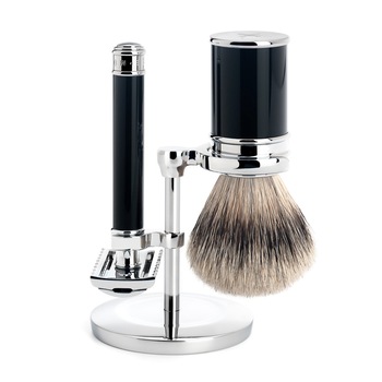 Set de barbierit cu aparat de ras clasic si pamatuf Silvertip Badger cu par de bursuc si maner de rasina premium S 091 M 101 Set de barbierit cu aparat de ras clasic si pamatuf Silvertip Badger cu par de bursuc si maner de rasina premium S 091 M 101