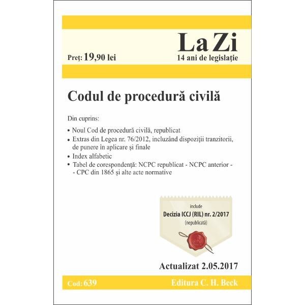Codul de procedura civila act. 2.05.2017
