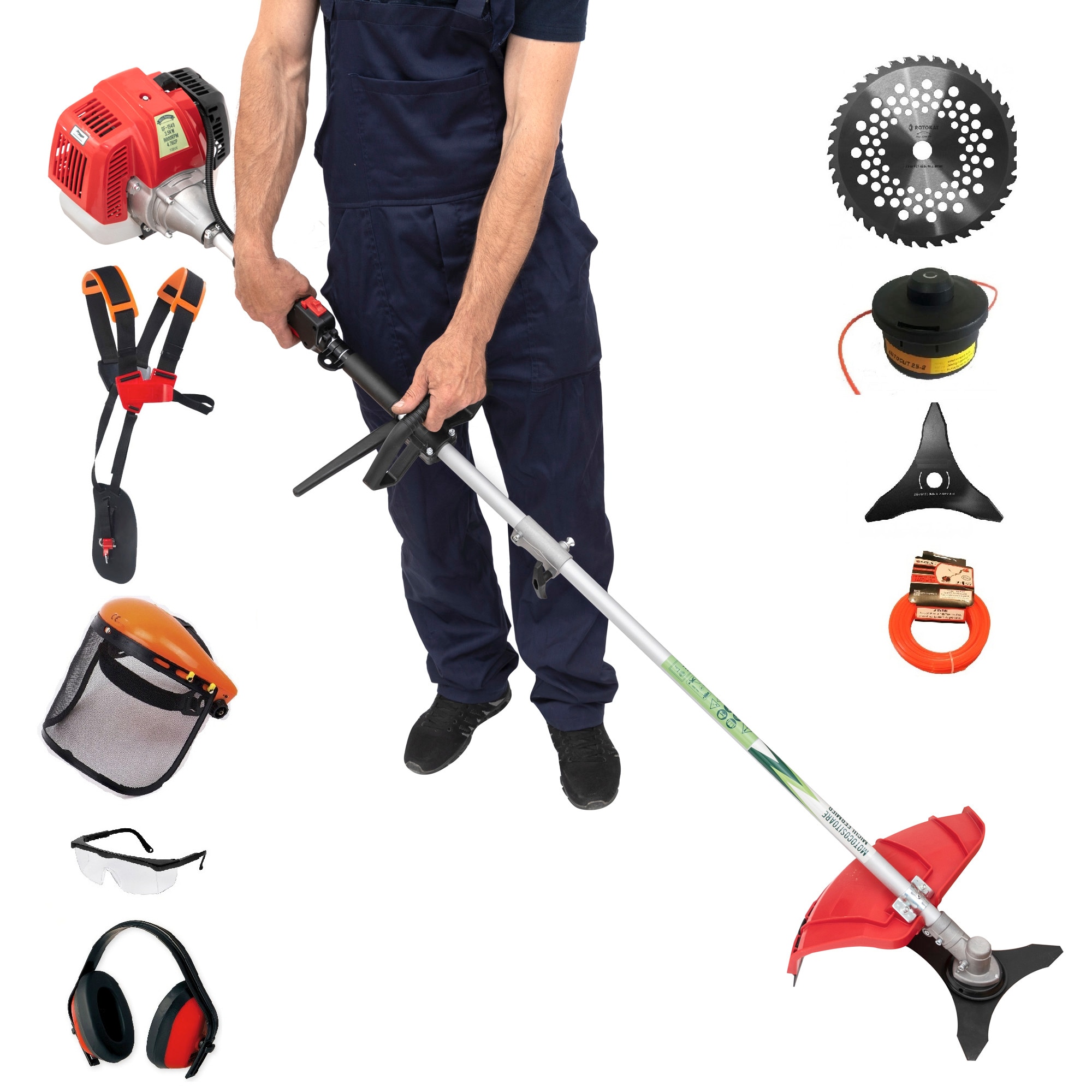 Motocoasa pliabila 4.76CP +7 Accesorii, Micul Fermier CGS-430K (G1549), Model nou