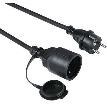Cablu de alimentare cu extensie HAMA, IP44, 10 metri, negru, HAMA-137241 Cablu de alimentare cu extensie HAMA, IP44, 10 metri, negru, HAMA-137241
