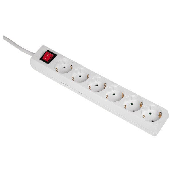 Prelungitor HAMA cu 6 prize 5m alb cu buton pornit / oprit HAMA-108833