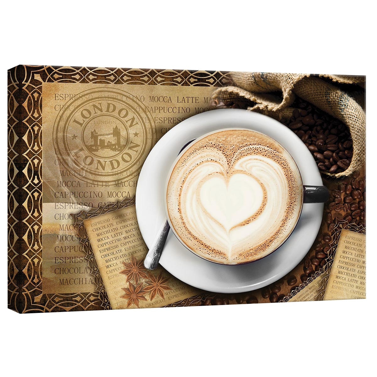 Tablou Canvas DEGRETS 78269 Cafea in Londra, 40x60cm