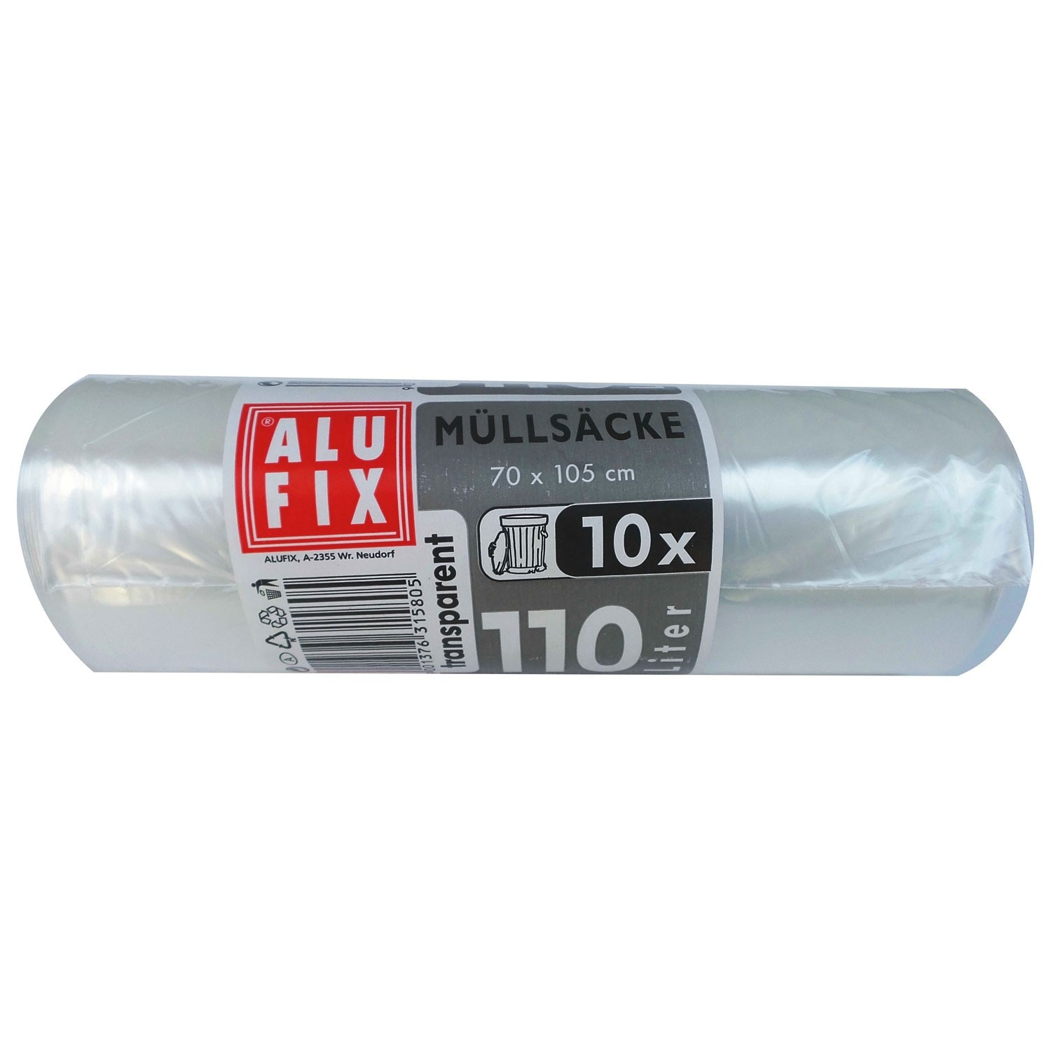 Saci menajeri Alufix, 10 buc, transparenti, 110L, din LDPE, 105 x 70 cm