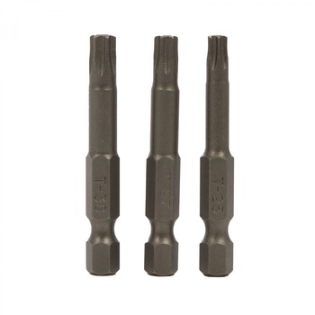 Biti pentru insurubare, profil Torx cu gaura, Wolfcraft Solid, 25 - 27 - 30, 50 mm, set 3 bucati AN Biti pentru insurubare, profil Torx cu gaura, Wolfcraft Solid, 25 - 27 - 30, 50 mm, set 3 bucati AN