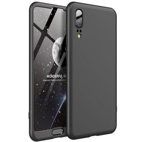 Husa Huawei P20 - protectie 360 grade, 3 in 1, Plastic, Neagra