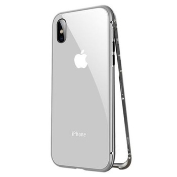 Husa Apple iPhone X Magnetica 360 grade Silver, MyStyle Perfect Fit cu spate de sticla securizata premium + folie de sticla gratis Husa Apple iPhone X Magnetica 360 grade Silver, MyStyle Perfect Fit cu spate de sticla securizata premium + folie de sticla gratis