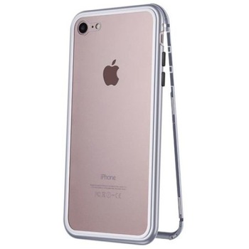 Pachet Valentines Day, Doua Huse Apple iPhone 7 Magnetice Full Cover Silver, cu spate de sticla securizata premium + doua folii de sticla Pachet Valentines Day, Doua Huse Apple iPhone 7 Magnetice Full Cover Silver, cu spate de sticla securizata premium + doua folii de sticla
