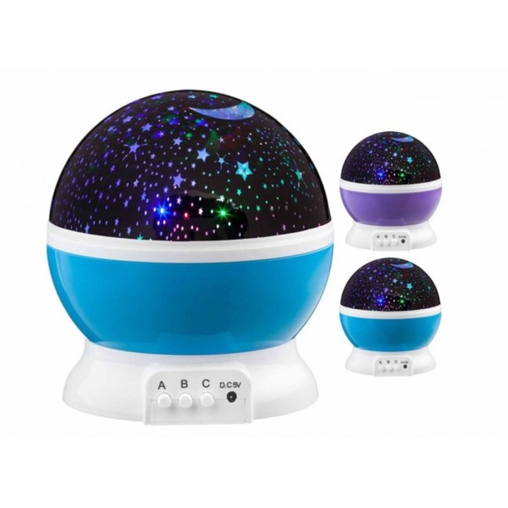 ISHOP Star Master Projektor, 4 x LED, USB, forgatási funkció, fehér-kék