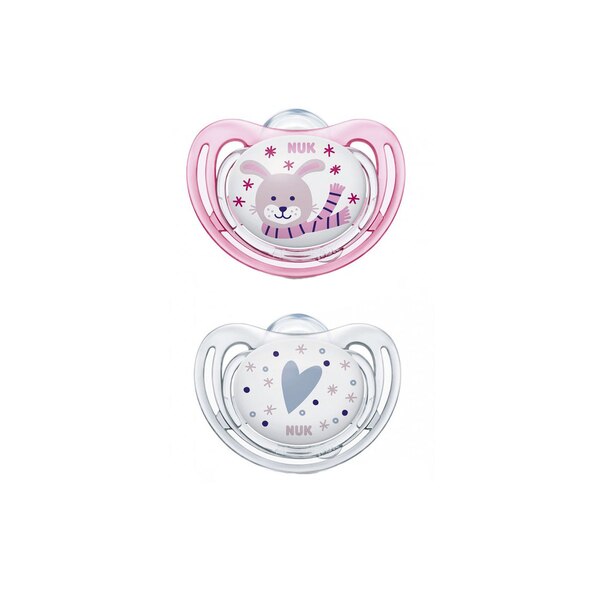 Set 2 suzete ortodontice din silicon Nuk Freestyle 736286R, Multicolor 6-18 luni