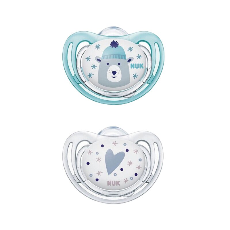 Set 2 suzete ortodontice din silicon Nuk Freestyle 730234, Multicolor 0-6 luni