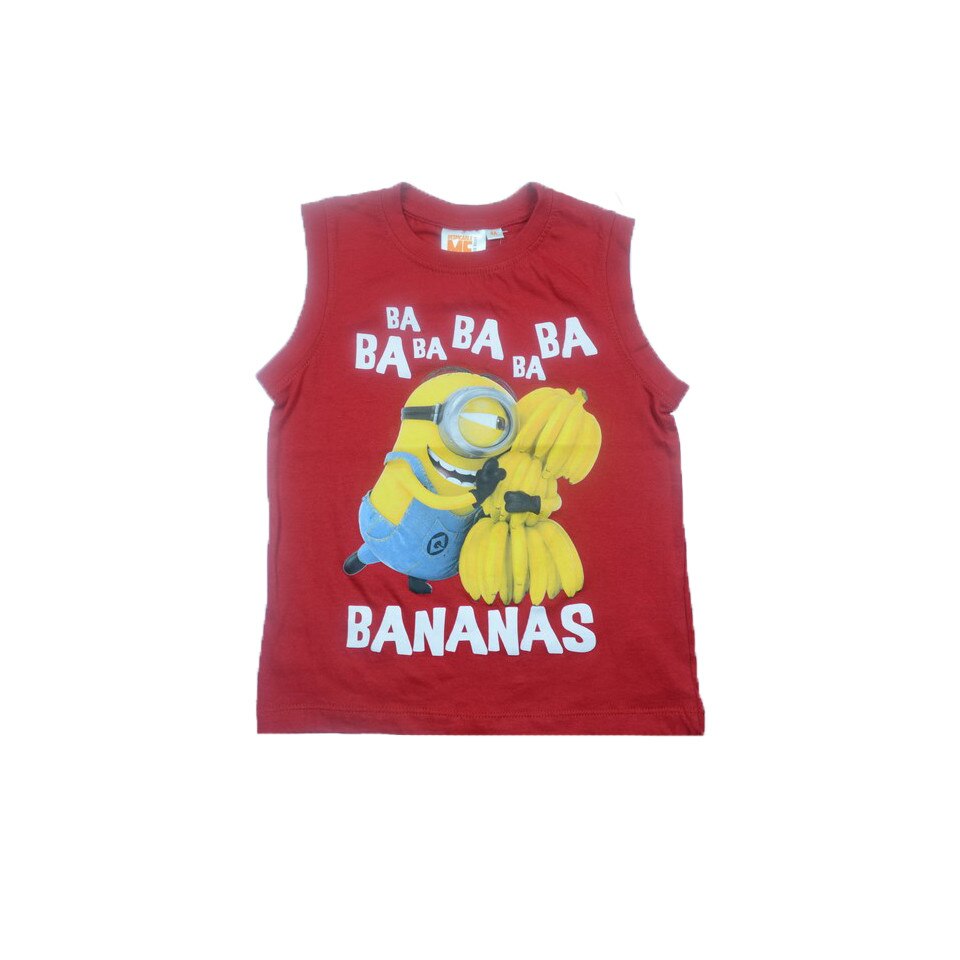 Tricou fara maneci baieti Minions Sun City QE1096RO, Rosu