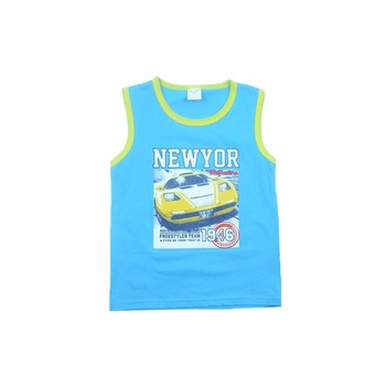Tricou fara maneci baieti Happy House HP01, Albastru, 140 Tricou fara maneci baieti Happy House HP01, Albastru, 140
