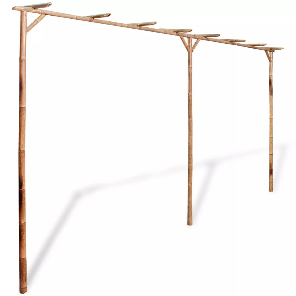 Pergola de gradina, vidaXL, Lemn de bambus, Maro, 385 x 40 x 205 cm