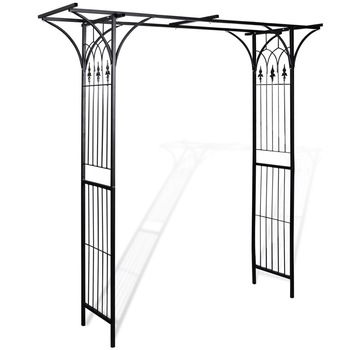 Pergola de gradina, vidaXL, Fier, Negru, 200 x 52 x 204 cm Pergola de gradina, vidaXL, Fier, Negru, 200 x 52 x 204 cm