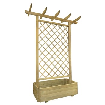 Pergola de gradina cu jardiniera, vidaXL, Lemn, Maro, 162 x 56 x 204 cm Pergola de gradina cu jardiniera, vidaXL, Lemn, Maro, 162 x 56 x 204 cm