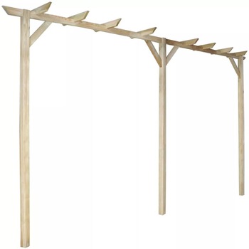 Pergola de gradina, vidaXL, Lemn, Maro, 400 x 40 x 205 cm Pergola de gradina, vidaXL, Lemn, Maro, 400 x 40 x 205 cm