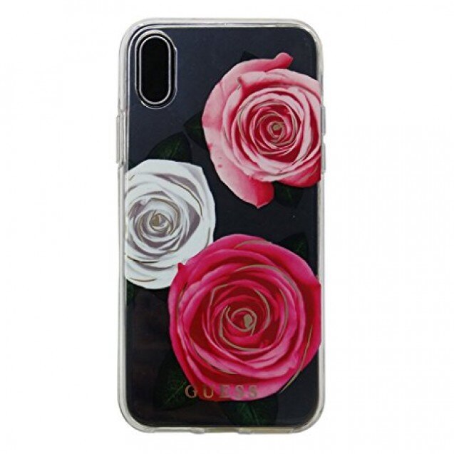 Husa iPhone X XS Guess Flower Pink