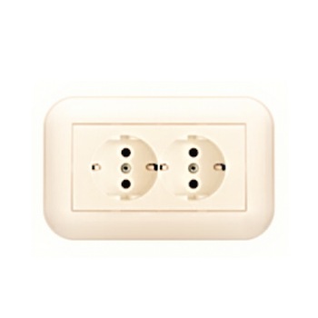 Priza dubla Ovivo Prime Loft 16А, 250V, crem Priza dubla Ovivo Prime Loft 16А, 250V, crem