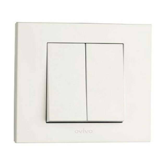 Intrerupator dublu Ovivo Grano 10A, alb