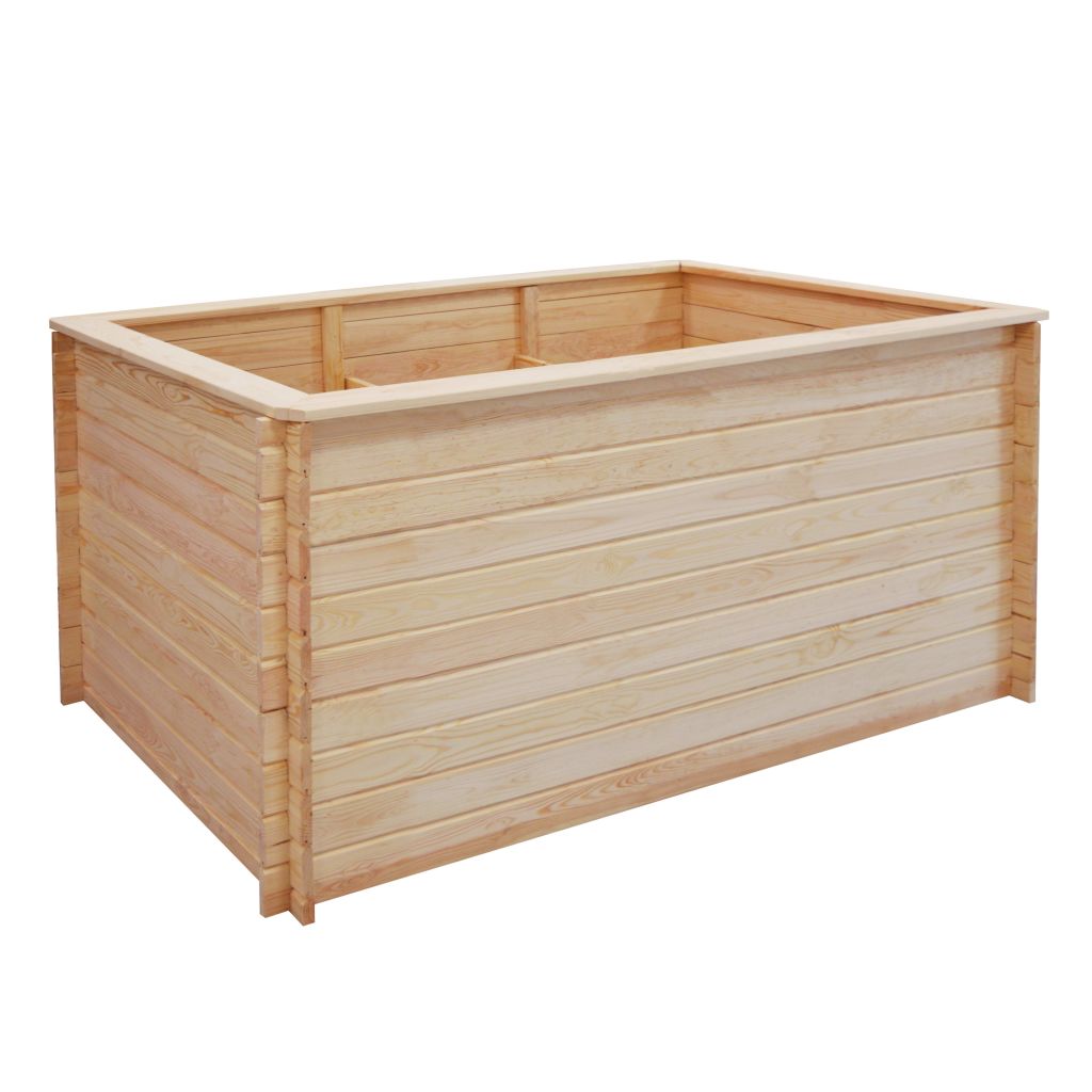 Jardiniera de gradina, vidaXL, Lemn pin tratat FSC, 150 x 100 x 80 cm, Maro