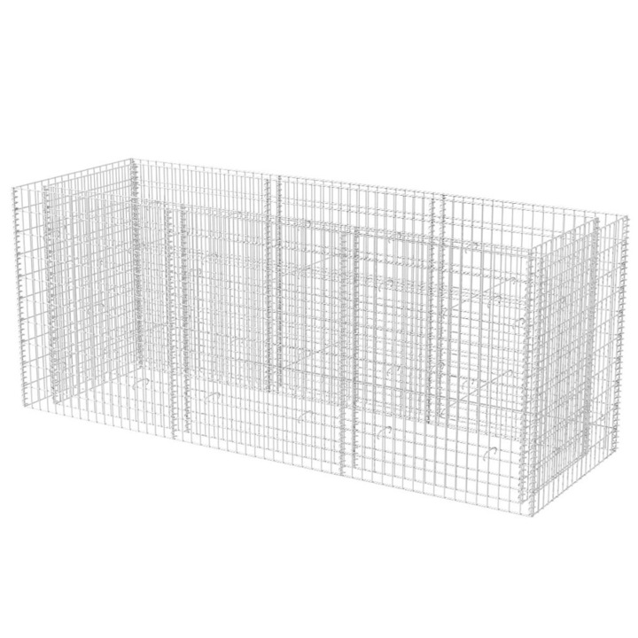 vidaXL gabion-virágtartó, acél, 270 x 90 x 100 cm