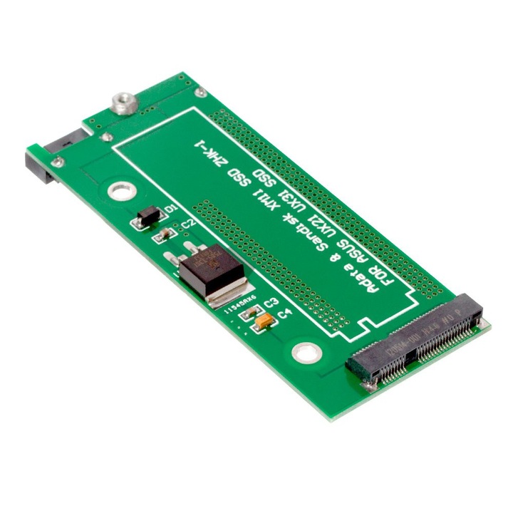 Конвертор адаптер за Asus Zenbook 12+6 пинов SSD към SATA 3, 22 пинов, Съвместим с ZenBook UX21/UX21E/UX21A/UX31/UX31E, ADATA XM11 SSD