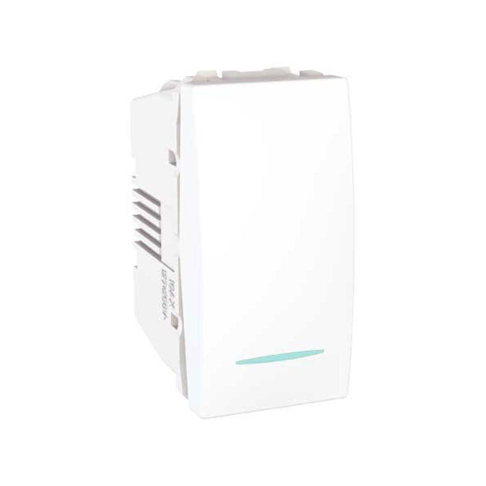 Intrerupator cap cruce cu indicator luminos, iMK®, incastrat, modular - 1, alb