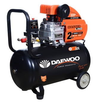Compresor aer Daewoo DAAC50D, 2 Cp, 1500 W, 50 l capacitate, 169 l/min debit aer, 8 bar + kit 4 accesorii pneumatice Compresor aer Daewoo DAAC50D, 2 Cp, 1500 W, 50 l capacitate, 169 l/min debit aer, 8 bar + kit 4 accesorii pneumatice