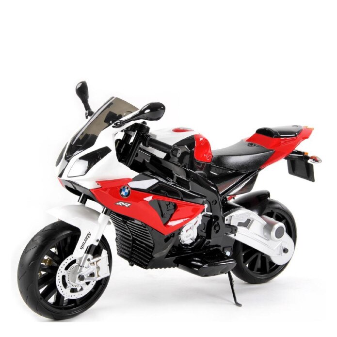 Motocicleta electrica BMW S 1000 RR, Licenta, roti moi, 12 V, EVA, cadru metalic, roti auxiliare, rosu