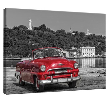 Tablou Canvas DEGRETS 78024 Masina Retro - rosu 1, 75x100cm Tablou Canvas DEGRETS 78024 Masina Retro - rosu 1, 75x100cm