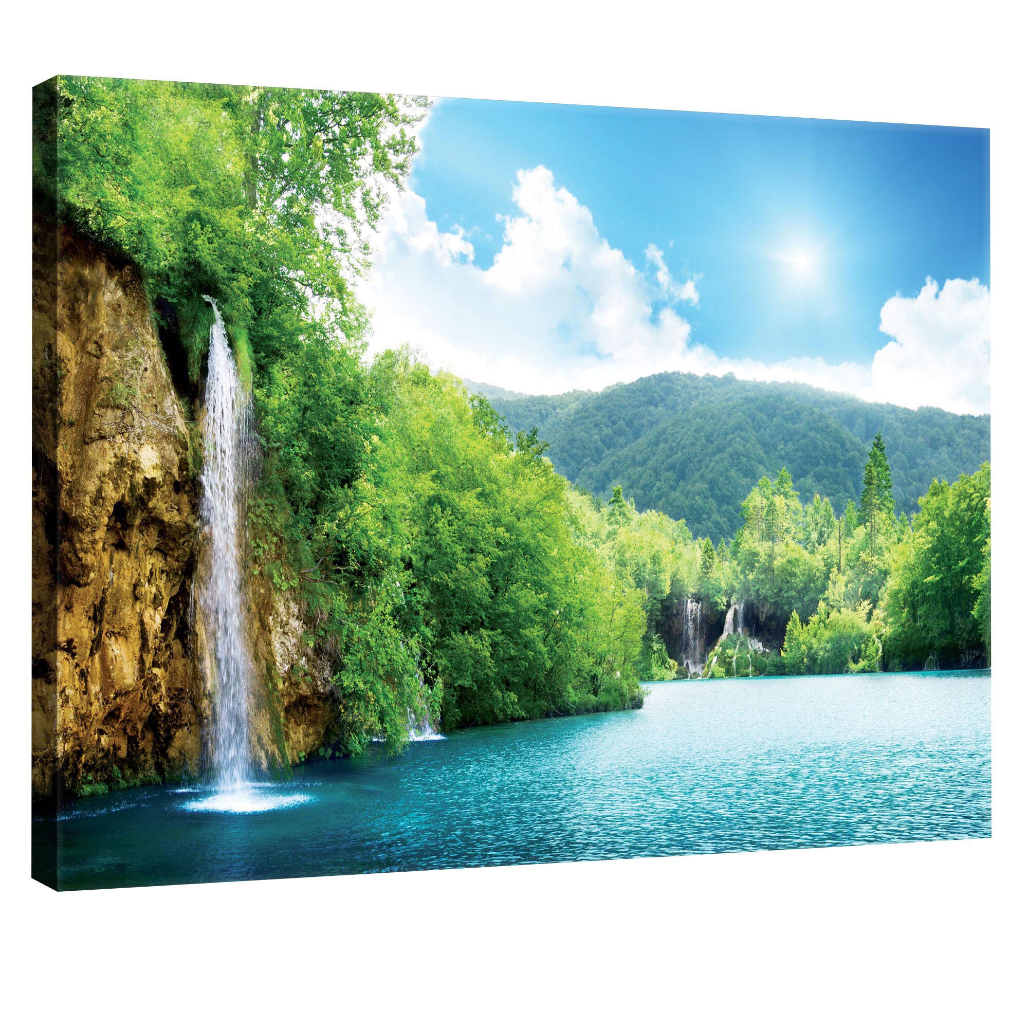Tablou Canvas DEGRETS 78055 Cascada langa lac, 75x100cm