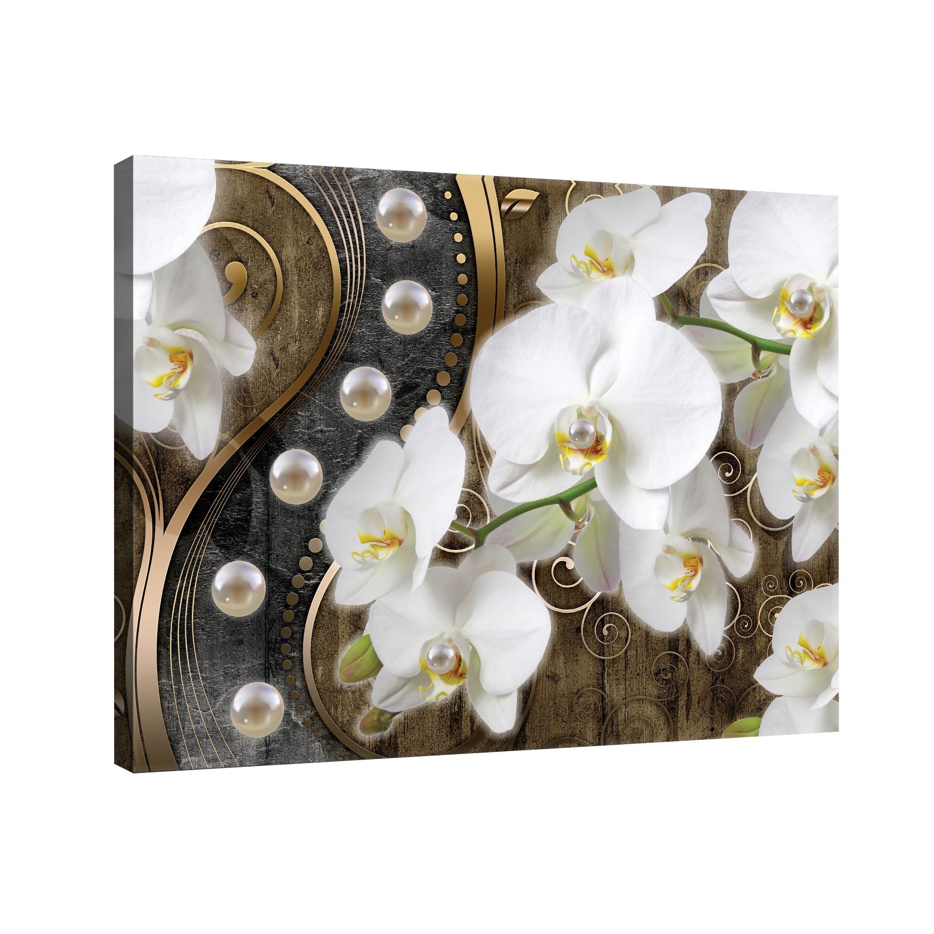 Tablou Canvas DEGRETS 78107 Abstractie Orhidee 8 3D, 75x100cm