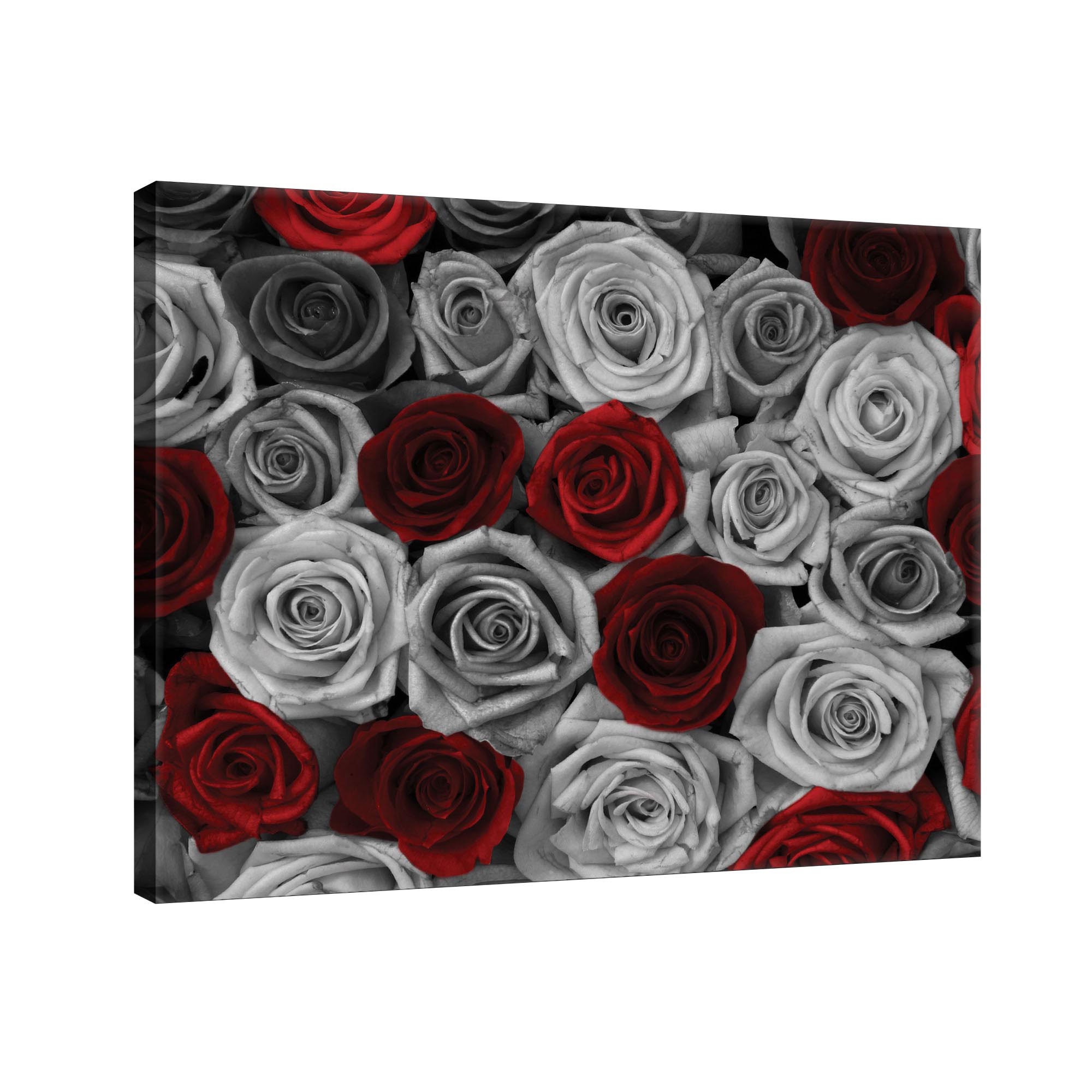 Tablou Canvas DEGRETS 78108 Trandafiri rosii - gri, 75x100cm