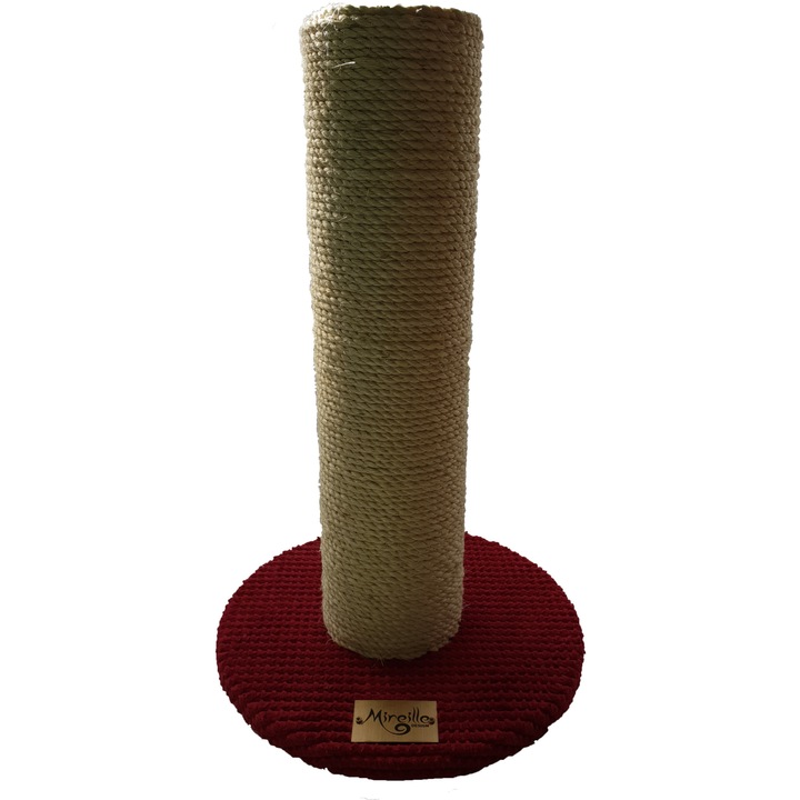 Stalp cu sisal natural, Mireille Design, 30 x 45 cm, baza rotunda, Rosu