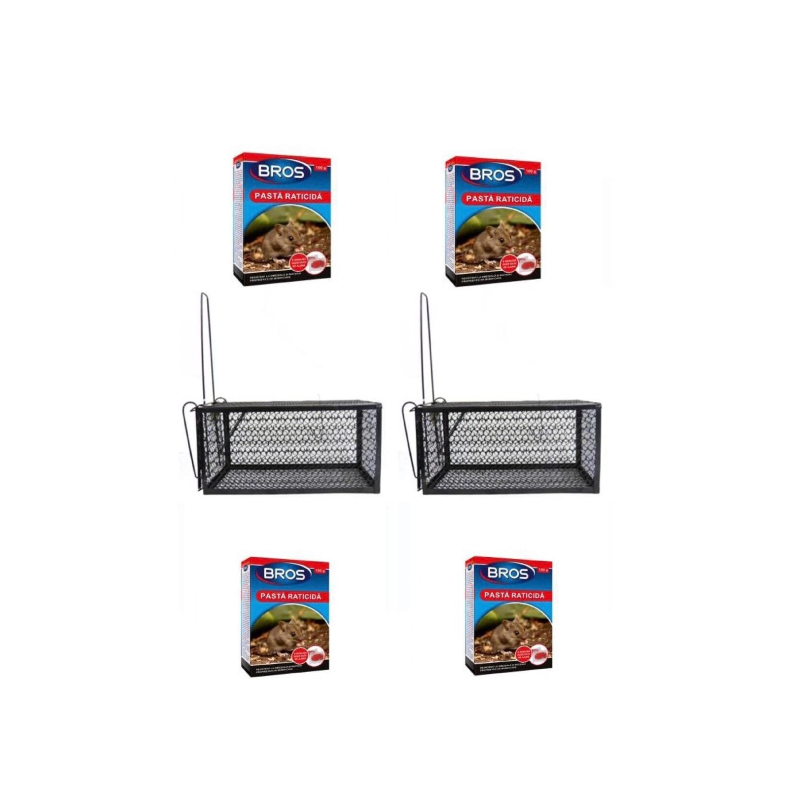 Pachet 2 bucati Cursa Sobolani, capcana soareci + 4 bucati Pasta raticida 150G