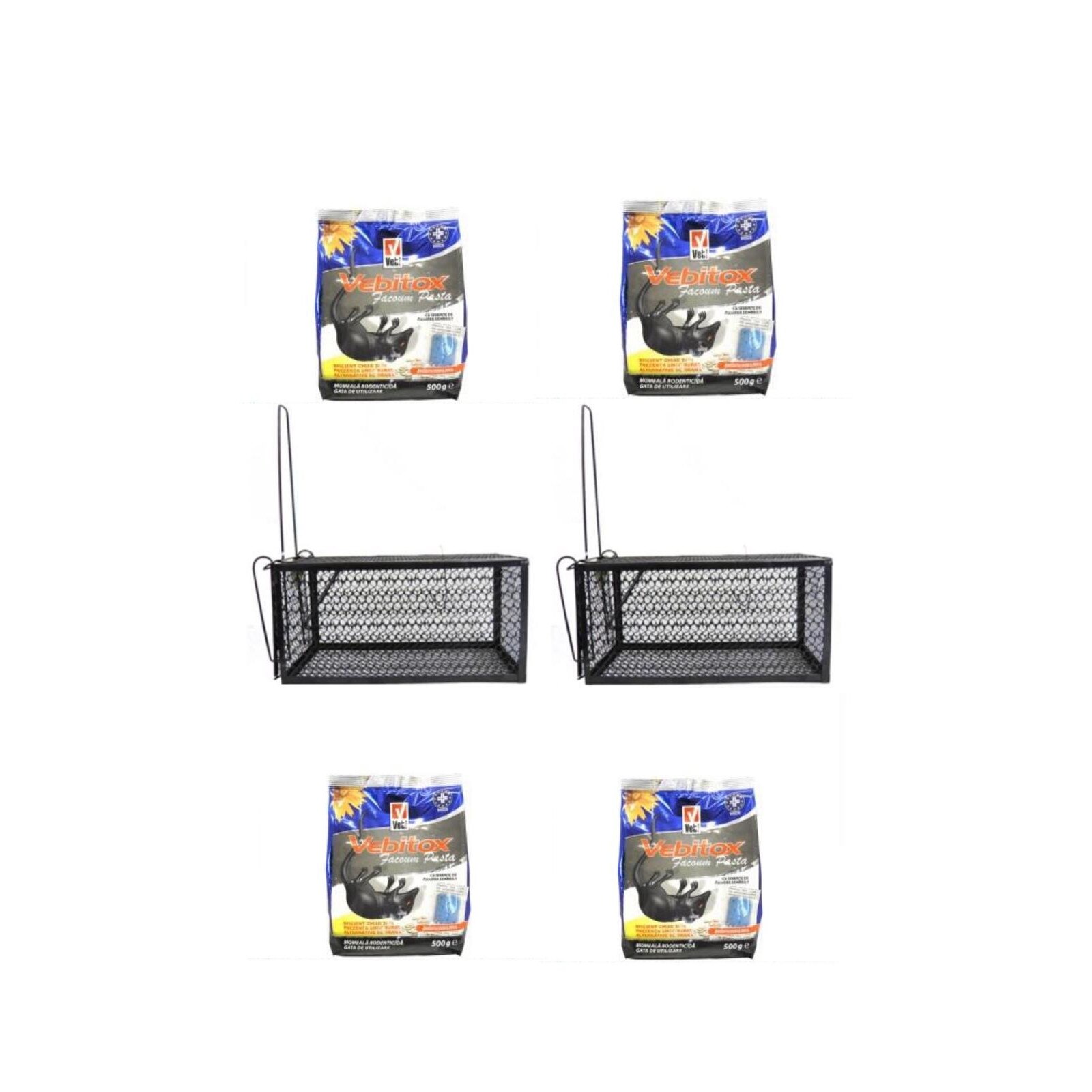 Pachet 2 bucati Cursa Sobolani, capcana soareci + 4 bucati Otrava soareci, sobolani, 500G