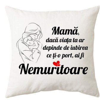 Perna personalizata patrata alba, model  Perna personalizata patrata alba, model