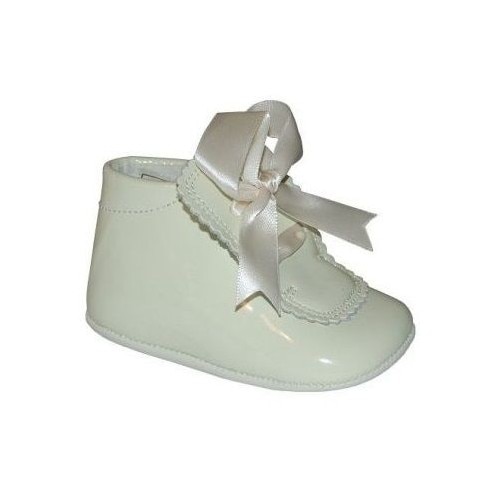Ghete bebe A901 din piele lacuita, Panyno, Bej