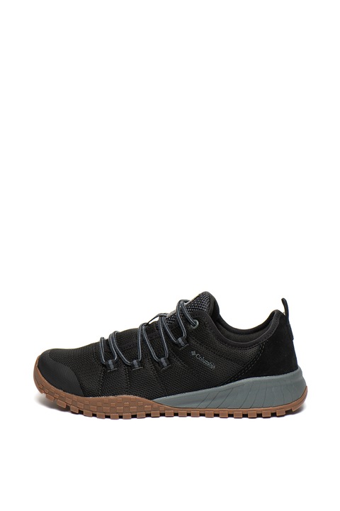 Columbia, Pantofi sport cu detalii din piele intoarsa Fairbanks, Negru/Gri inchis