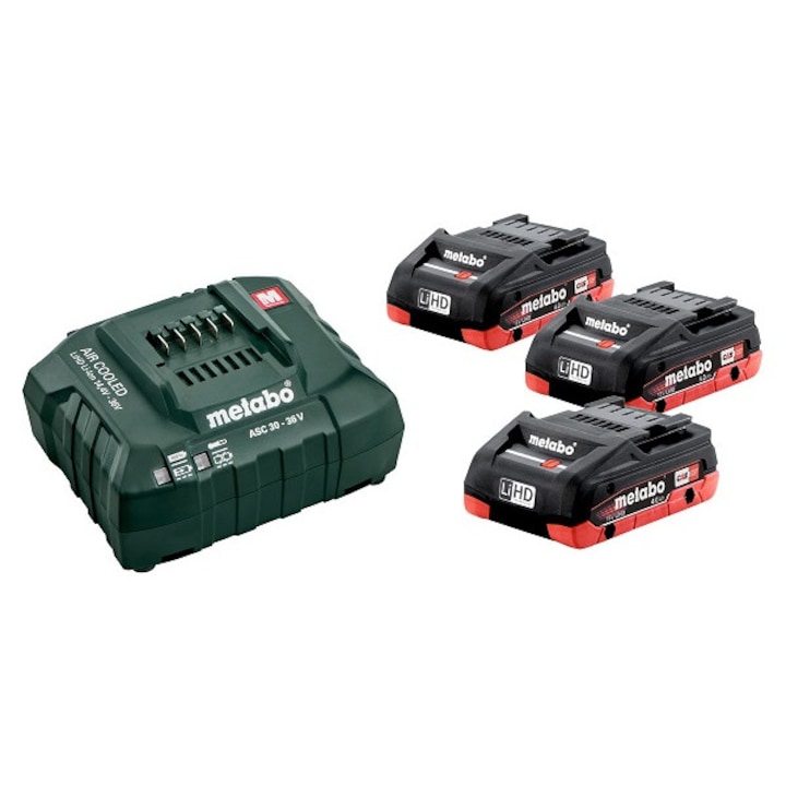 Базов комплект акумулатори Metabo 18V ASC 30-36 + 3x4.0 Ah LiHD
