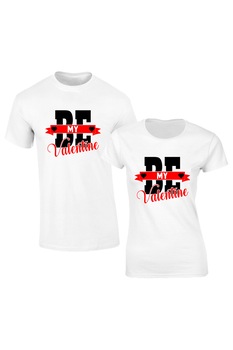 Set de tricouri albe Be my Valentine COD SA605,Barbat:XL,Dama:XL Set de tricouri albe Be my Valentine COD SA605,Barbat:XL,Dama:XL