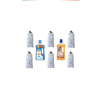 Pachet 6 bucati Mop bumbac 250gr + 1 x Mr Proper, 1l + 1 x Pronto solutie parchet 750ml Pachet 6 bucati Mop bumbac 250gr + 1 x Mr Proper, 1l + 1 x Pronto solutie parchet 750ml