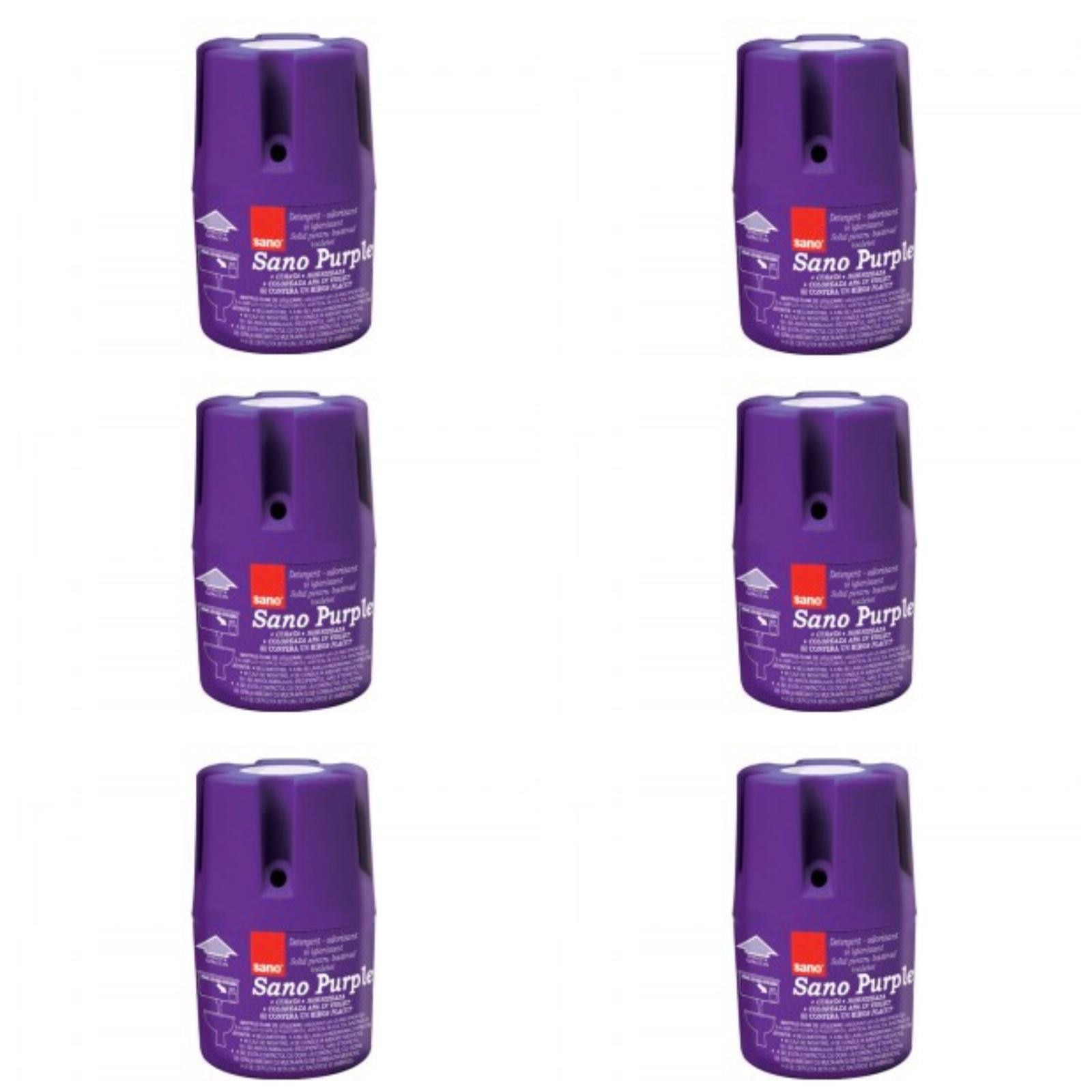 Pachet 6 bucati Odorizant Solid Sano pentru rezervorul toaletei, mov, 150g