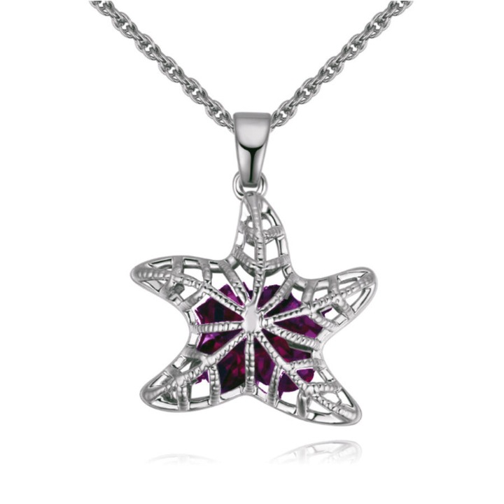 Starfish - lila - Swarovski kristályos nyaklánc