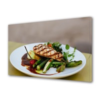 tablou canvas cu led luminos in intuneric premium art factory truecolor culinar multicolor piept de pui la gratar preparat cu legume panza pe cadru de lemn decoratiuni moderne pentru casa 30 x 45 cm imagen 28_0_
0