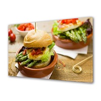 tablou canvas fosforescent luminos in intuneric premium art factory truecolor culinar multicolor burger sanatos cu sparanghel piept de pui salata si rosii panza pe cadru de lemn decoratiuni moderne pentru casa 30 x 45 cm imagen 14_0_
0