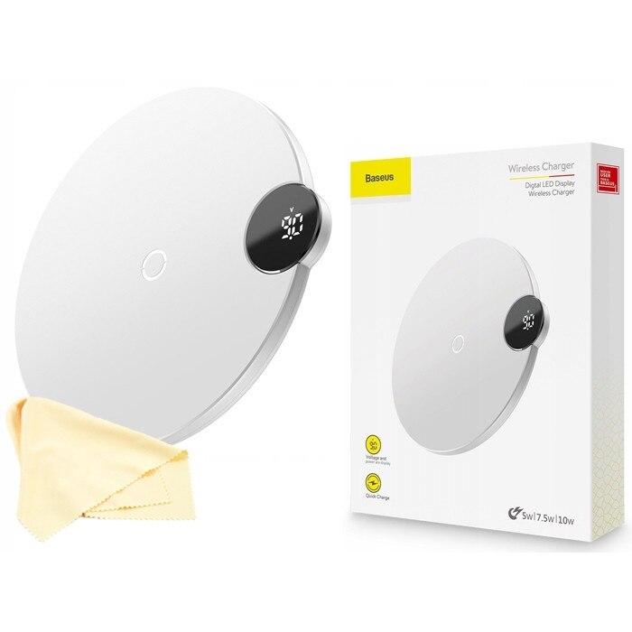 Incarcator cu inductie wireless Qi Baseus, 10W, USB, Alb
