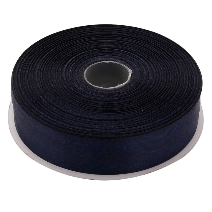 Panglica funda saten 2 cm latime, culoare bleumarin, rola 22 m