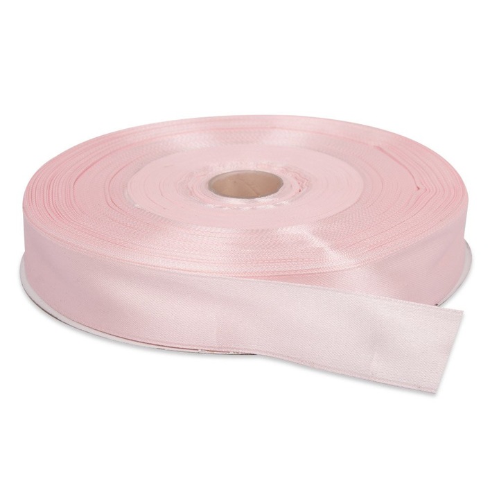 Panglica funda saten 2 cm latime, culoare roz, rola 22 m